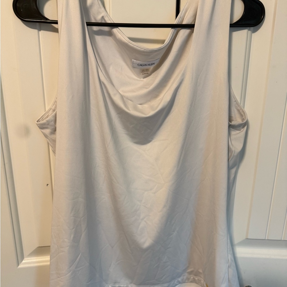 Calvin Klein Cream Draped Tank Top